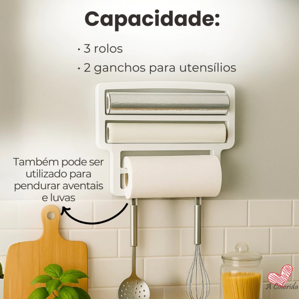 Suporte Triplo Chef - Organização e praticidade!