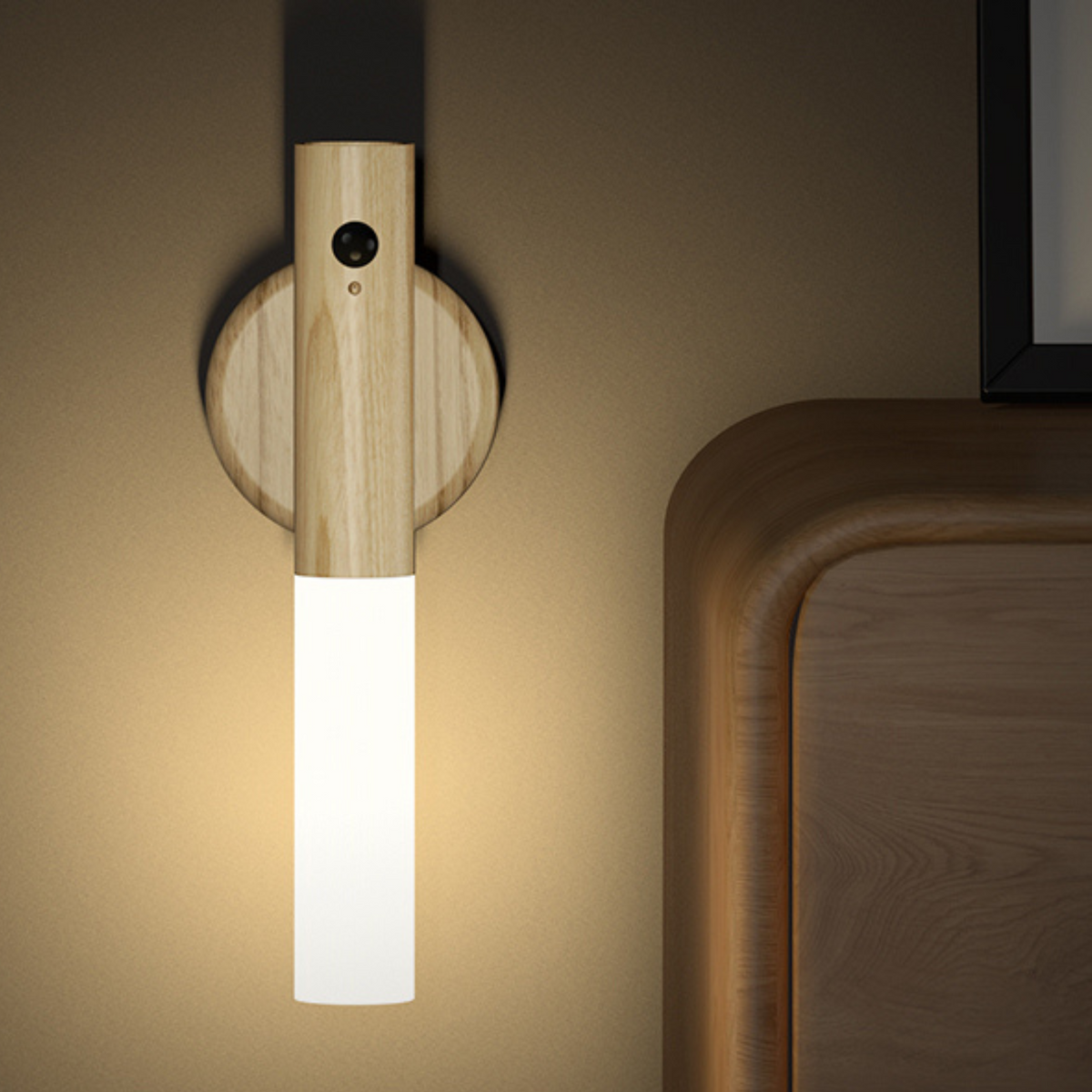 Luminária com sensor e suporte -  2 peças