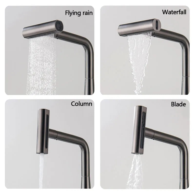 Kitchen Faucet Waterfall Outlet Splash Proof Universal Rotating Bubbler Multifunctional Water Nozzle Extension