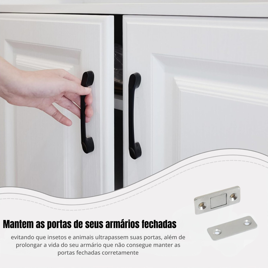 Imã de fecho ultra fino para portas e gavetas
