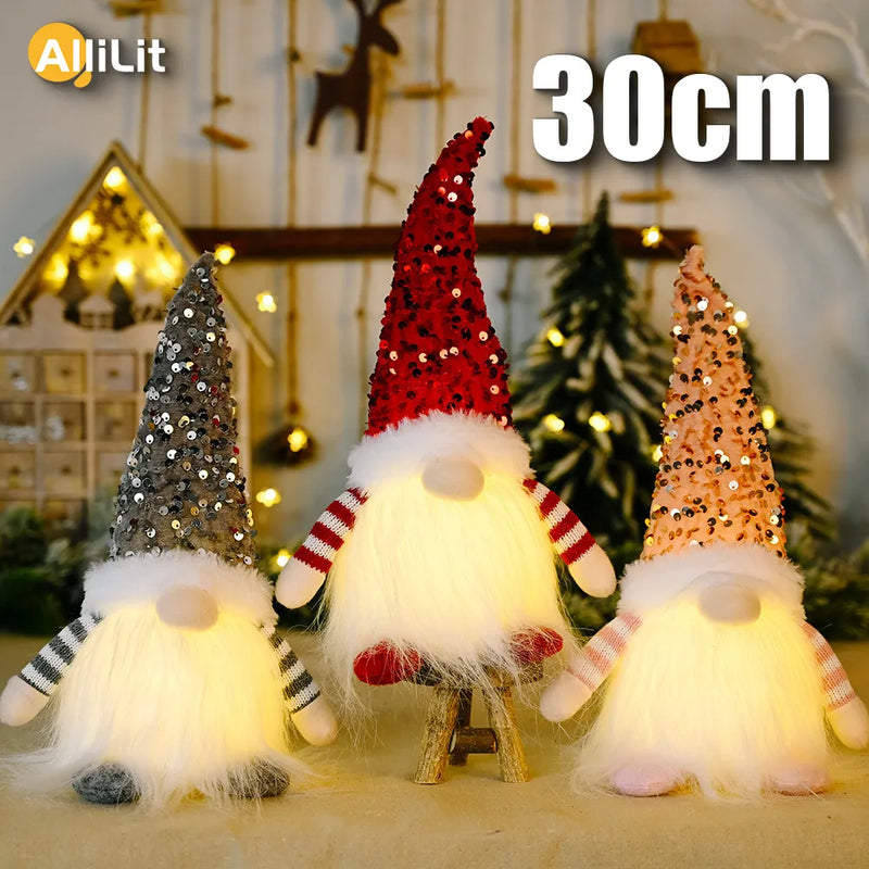 Gnomos natalinos com LED - 30 cm