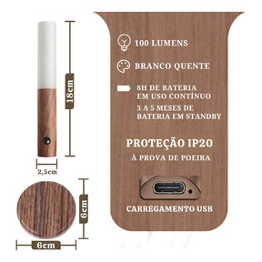 Luminária com sensor e suporte -  2 peças