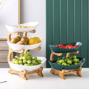 Fruteira de Mesa em Bambu - 3 andares