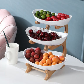 Fruteira de Mesa em Bambu - 3 andares