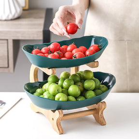 Fruteira de Mesa em Bambu - 3 andares