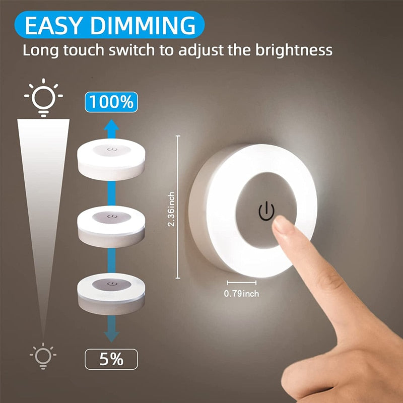 MEGA LED - Sensor de toque com 3 modos de luz