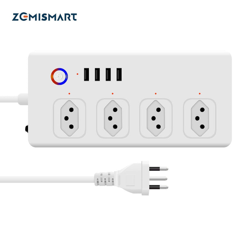 Zemismart-protetor eletrônico tuya zigbee tomada, filtro de linha 10a, 4 individuais, dispositivo inteligente